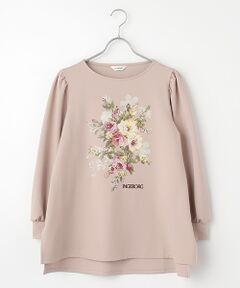 INGEBORG / インゲボルグ カットソー | チェックブーケワンポイントpt.カットソー