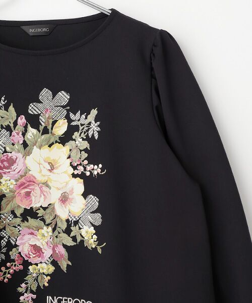 INGEBORG / インゲボルグ カットソー | チェックブーケワンポイントpt.カットソー | 詳細2