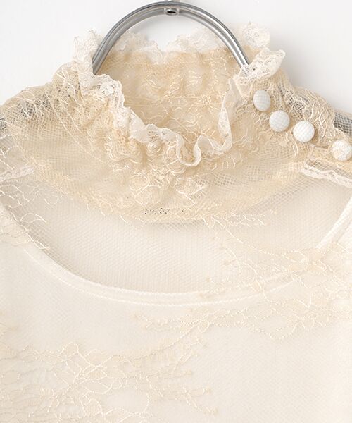 INGEBORG / インゲボルグ シャツ・ブラウス | リバーレーススタンドカラーブラウス | 詳細4