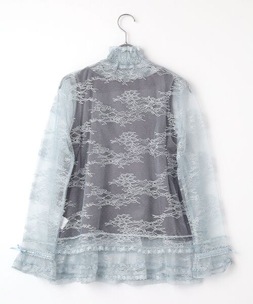 INGEBORG / インゲボルグ シャツ・ブラウス | リバーレーススタンドカラーブラウス | 詳細5