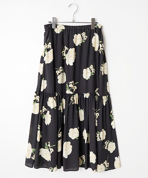 INGEBORG/インゲボルグ シャクヤクpt.スカート クロ フリーサイズ