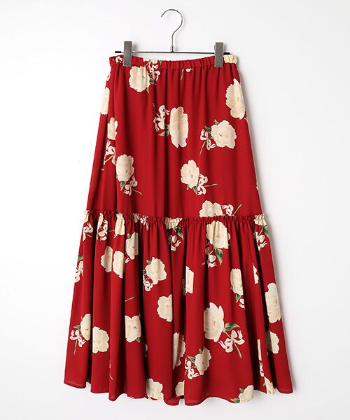 INGEBORG / インゲボルグ ロング・マキシ丈スカート | シャクヤクpt.スカート（レッド）