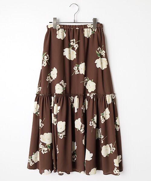 INGEBORG / インゲボルグ ロング・マキシ丈スカート | シャクヤクpt.スカート（ブラウン）