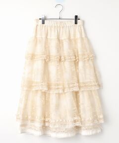 INGEBORG / インゲボルグ ロング・マキシ丈スカート | リバーレースフリルティアードスカート