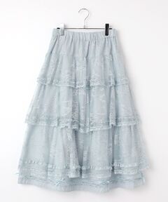 INGEBORG / インゲボルグ ロング・マキシ丈スカート | リバーレースフリルティアードスカート