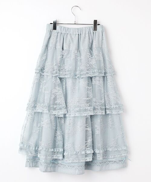 INGEBORG / インゲボルグ ロング・マキシ丈スカート | リバーレースフリルティアードスカート | 詳細3