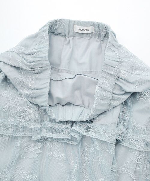 INGEBORG / インゲボルグ ロング・マキシ丈スカート | リバーレースフリルティアードスカート | 詳細6