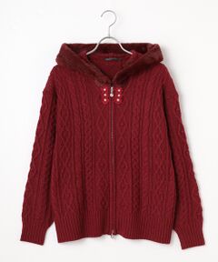 INGEBORG / インゲボルグ カーディガン・ボレロ | アラン編みフーディカーディガン