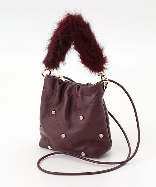 INGEBORG/インゲボルグ レザーキルティングバッグ ボルドー フリーサイズ