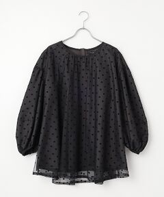 INGEBORG / インゲボルグ シャツ・ブラウス | ドットチュールギャザーブラウス