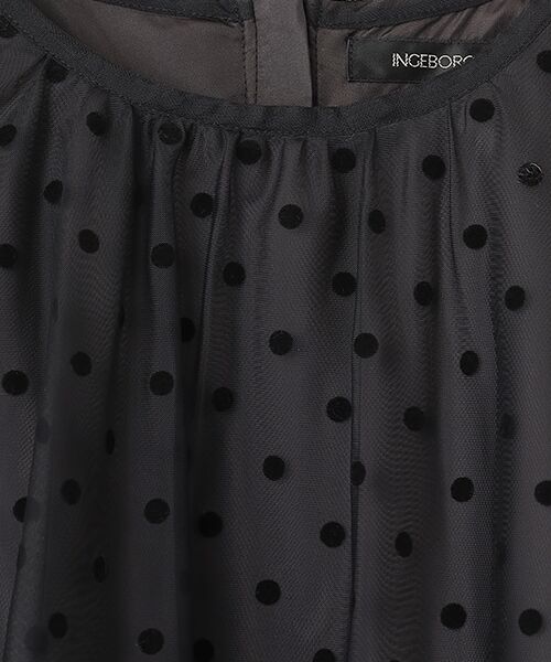 INGEBORG / インゲボルグ シャツ・ブラウス | ドットチュールギャザーブラウス | 詳細1