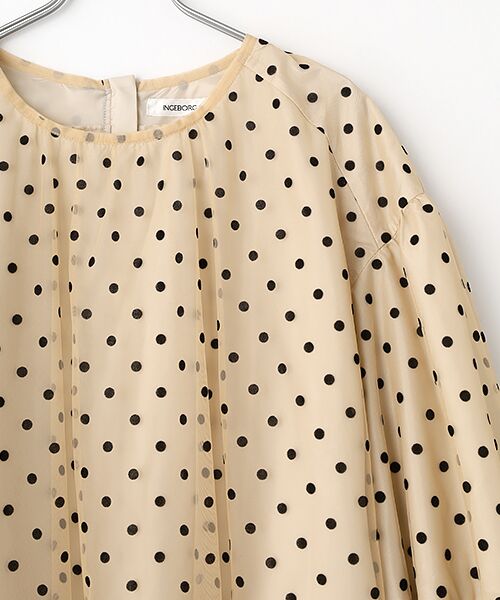 INGEBORG / インゲボルグ シャツ・ブラウス | ドットチュールギャザーブラウス | 詳細4