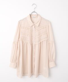 シルキーストライプシャツブラウス