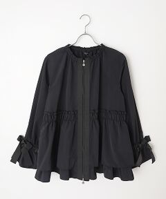 INGEBORG / インゲボルグ ナイロンジャケット | リボンアクセントジャケット