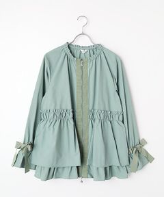 INGEBORG / インゲボルグ ナイロンジャケット | リボンアクセントジャケット