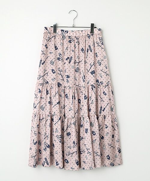 INGEBORG / インゲボルグ ロング・マキシ丈スカート | ドットコスメpt.ティアードスカート（ピンク）