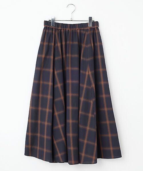 INGEBORG / インゲボルグ ロング・マキシ丈スカート | 【HAPPY ITEM】コットンチェックスカート（ネイビー）