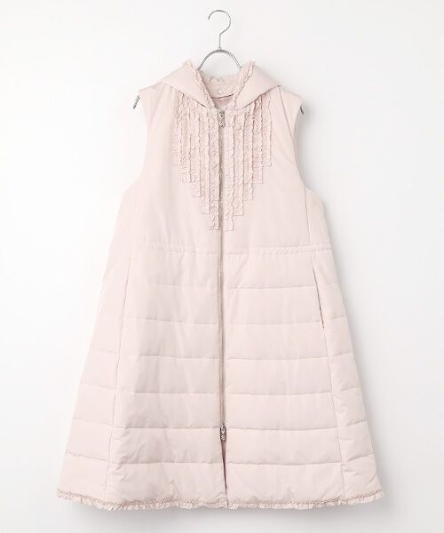 INGEBORG / インゲボルグ ベスト | ソフトタフタフード付きベストコート（ピンク）