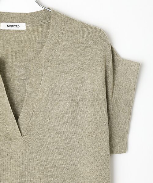 INGEBORG / インゲボルグ シャツ・ブラウス | スリットネックニットチュニック | 詳細4
