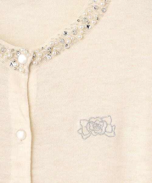 INGEBORG / インゲボルグ カーディガン・ボレロ | カメリアリボン刺繍入りワッペンニットカーディガン | 詳細2