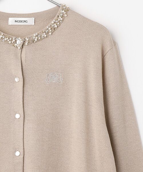 INGEBORG / インゲボルグ カーディガン・ボレロ | カメリアリボン刺繍入りワッペンニットカーディガン | 詳細5