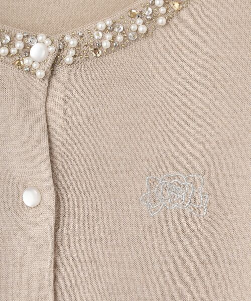 INGEBORG / インゲボルグ カーディガン・ボレロ | カメリアリボン刺繍入りワッペンニットカーディガン | 詳細7