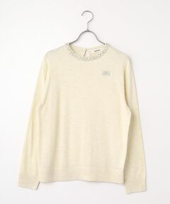 INGEBORG / インゲボルグ ニット・セーター | カメリアリボン刺繍入りニットセーター