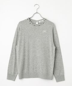 INGEBORG / インゲボルグ ニット・セーター | カメリアリボン刺繍入りニットセーター