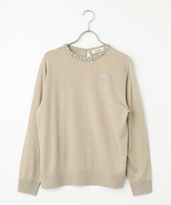 INGEBORG / インゲボルグ ニット・セーター | カメリアリボン刺繍入りニットセーター