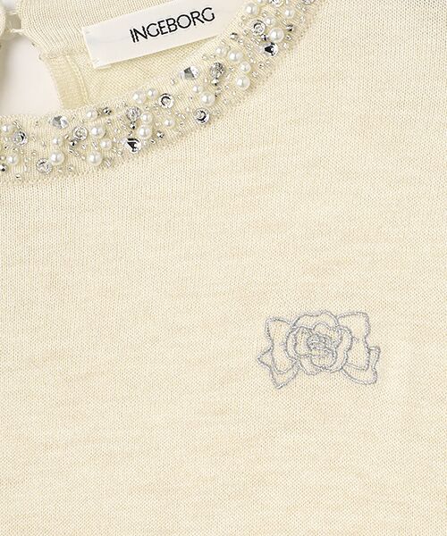 INGEBORG / インゲボルグ ニット・セーター | カメリアリボン刺繍入りニットセーター | 詳細2