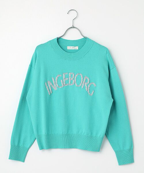 INGEBORG / インゲボルグ ニット・セーター | ロゴ入りニットセーター（ターコイズ）