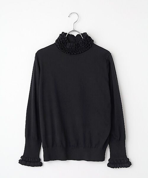 INGEBORG / インゲボルグ ニット・セーター | フリルハイネックセーター（クロ）