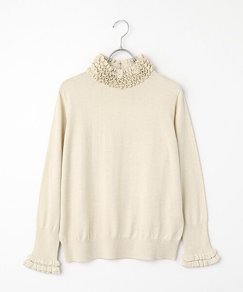 INGEBORG / インゲボルグ ニット・セーター | フリルハイネックセーター（アイボリー）