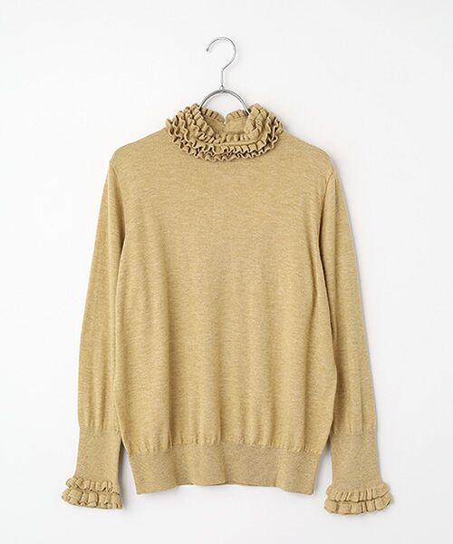 INGEBORG / インゲボルグ ニット・セーター | フリルハイネックセーター（ベージュ）