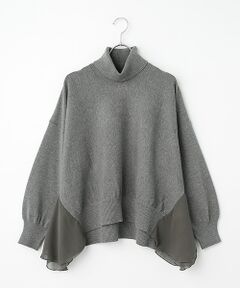 INGEBORG / インゲボルグ ニット・セーター | シフォン使いタートルネックセーター