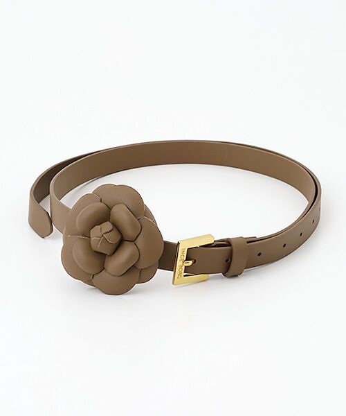 INGEBORG / インゲボルグ ベルト・サスペンダー | コサージュ付きロングベルト（ブラウン）