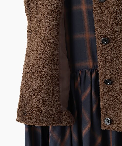 INGEBORG / インゲボルグ ロング・マキシ丈ワンピース | 【HAPPY ITEM】ボアベスト×コットンチェックワンピース | 詳細6