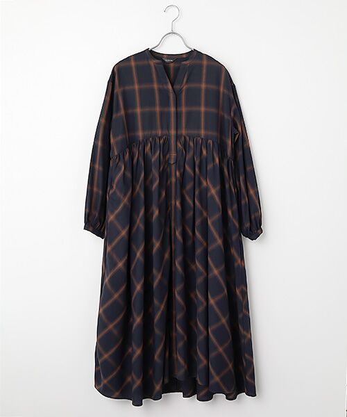 INGEBORG / インゲボルグ ロング・マキシ丈ワンピース | 【HAPPY ITEM】ボアベスト×コットンチェックワンピース | 詳細8