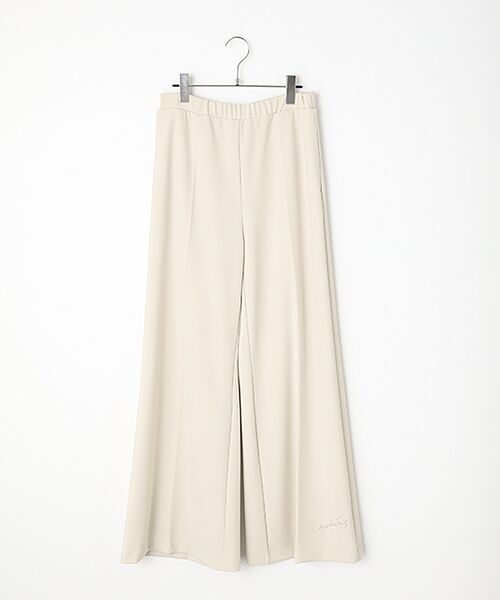 INGEBORG / インゲボルグ その他パンツ | ロゴ刺繍入りワイドパンツ（ライトベージュ）