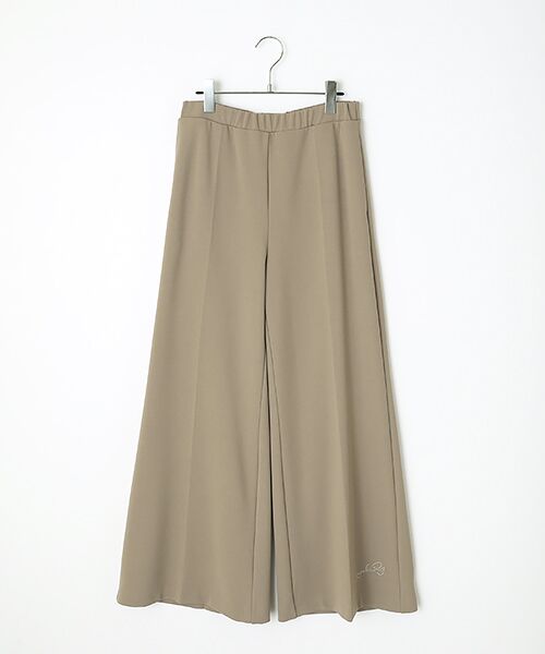 INGEBORG / インゲボルグ その他パンツ | ロゴ刺繍入りワイドパンツ（グレー）