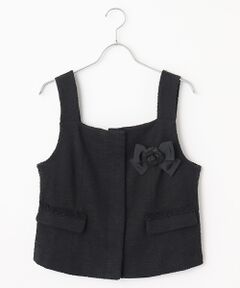 INGEBORG / インゲボルグ カットソー | ジャージーツイードコサージュ付きブラウス