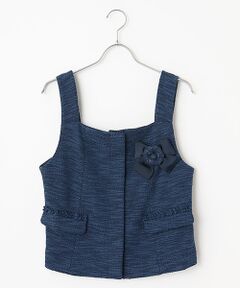 INGEBORG / インゲボルグ カットソー | ジャージーツイードコサージュ付きブラウス