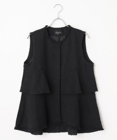 INGEBORG / インゲボルグ カットソー | ジャージーツイードフリルベスト