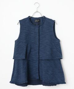 INGEBORG / インゲボルグ カットソー | ジャージーツイードフリルベスト