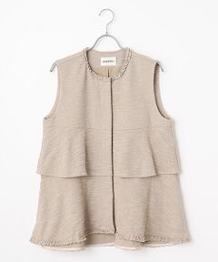INGEBORG / インゲボルグ カットソー | ジャージーツイードフリルベスト