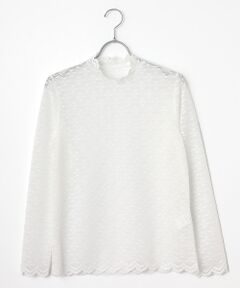 INGEBORG / インゲボルグ カットソー | ストレッチレースモックネックインナー