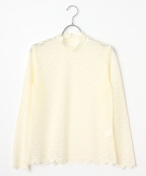 INGEBORG / インゲボルグ カットソー | ストレッチレースモックネックインナー（キナリ）