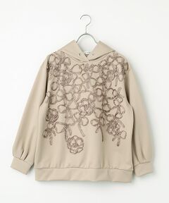 INGEBORG / インゲボルグ カットソー | リボン刺繍カットソーフーディ