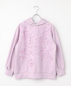 INGEBORG / インゲボルグ カットソー | リボン刺繍カットソーフーディ