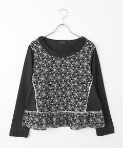 INGEBORG / インゲボルグ カットソー | カメリアシフォンレース使いカットソー